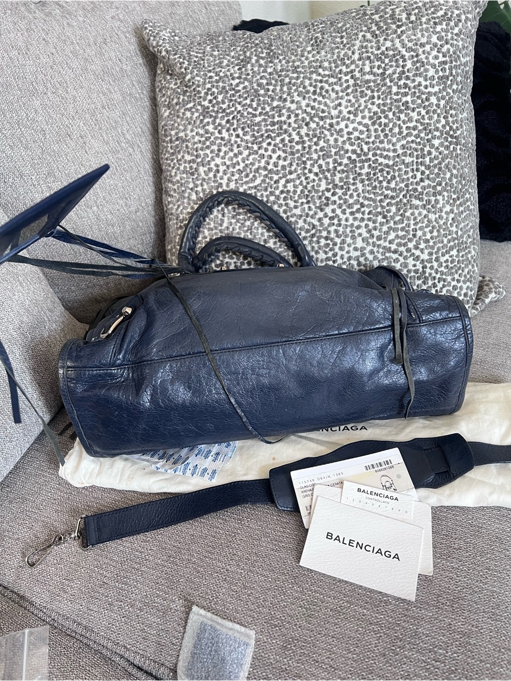 Balenciaga Authentic Vintage Le City Dark Blue Leather Bag - Picture 5 of 16